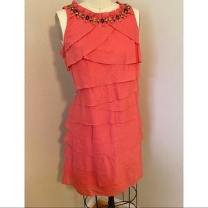 Coral Ruffled Dress